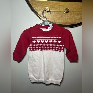 The Children's Place Red and White Heart Pattern Sweater